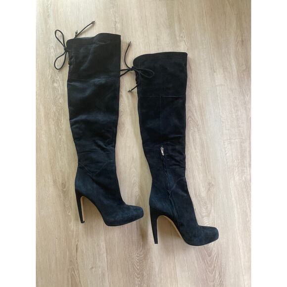 Sam Edelman Kayla black suede over the knee boots size 8 - Picture 3 of 9